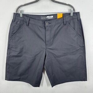 Carhartt Womens Size 18 Loose Fit Rugged Flex Canvas Work Short 10" Inseam Gray‎